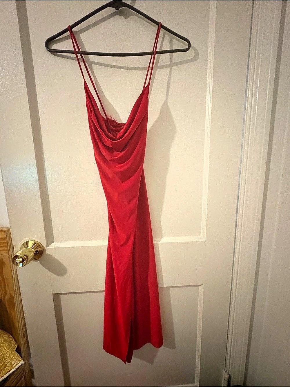 Windsor Red Draped Neckline Maxi Dress Like New